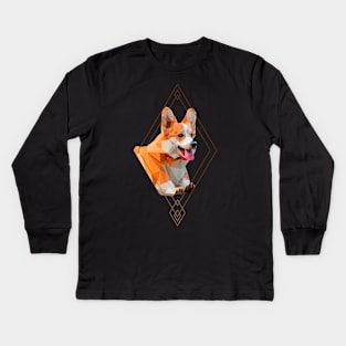 ACute Corgi Kids Long Sleeve T-Shirt